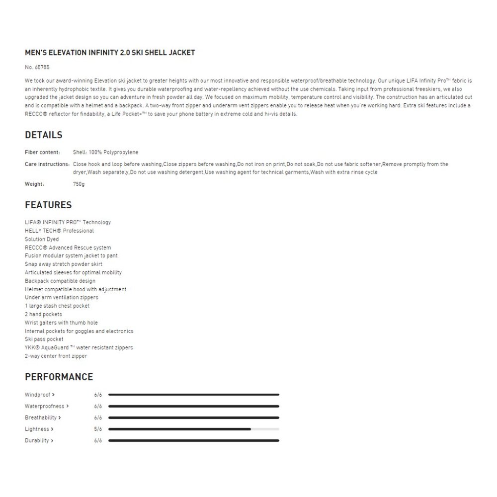 Helly Hansen Elevation Infinity 2.0 Ski Shell Jac… - image 7